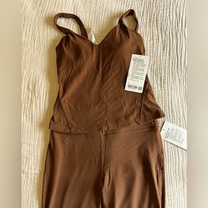 Lululemon set in roasted brown; align tank groove pants